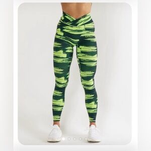 Alphalete Surface Power Leggings in “Volt Canvas Camo" print